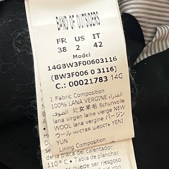 Band of Outsiders Black Straight Leg Trousers with small pant leg slit Size 2 - Picture 5 of 7